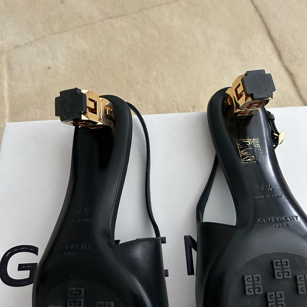 GIVENCHY | Black G Cube Slingback Heels - Picture 11 of 13